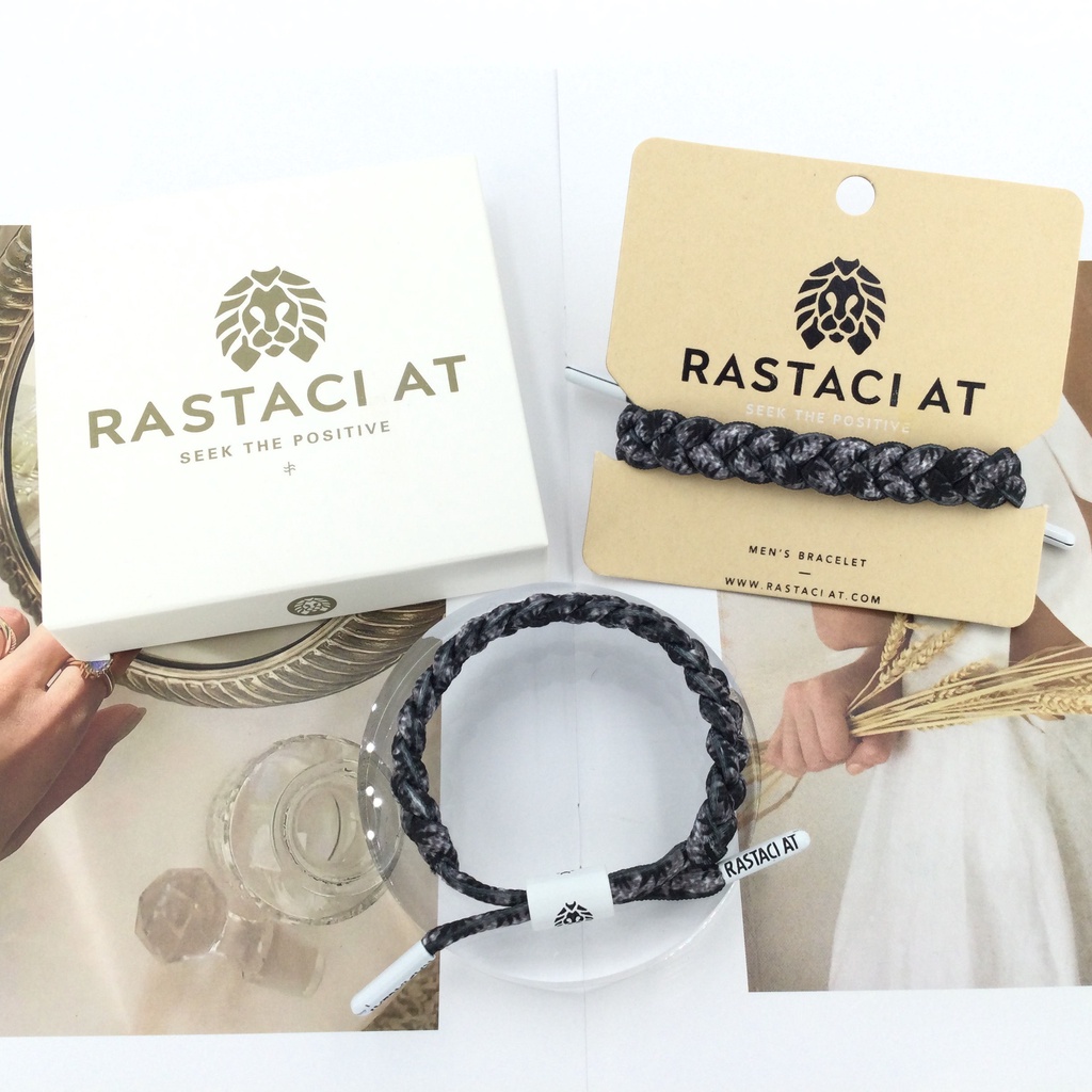 RASTAClAT 灰色編織手鍊灰色楓木時尚簡約適合男女編織手鍊帶高級盒友誼禮物