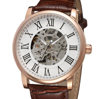Berea全自動機械錶鏤空皮帶指針夜光男士全自動機械時尚商務型表男表手錶JX004交換禮物
