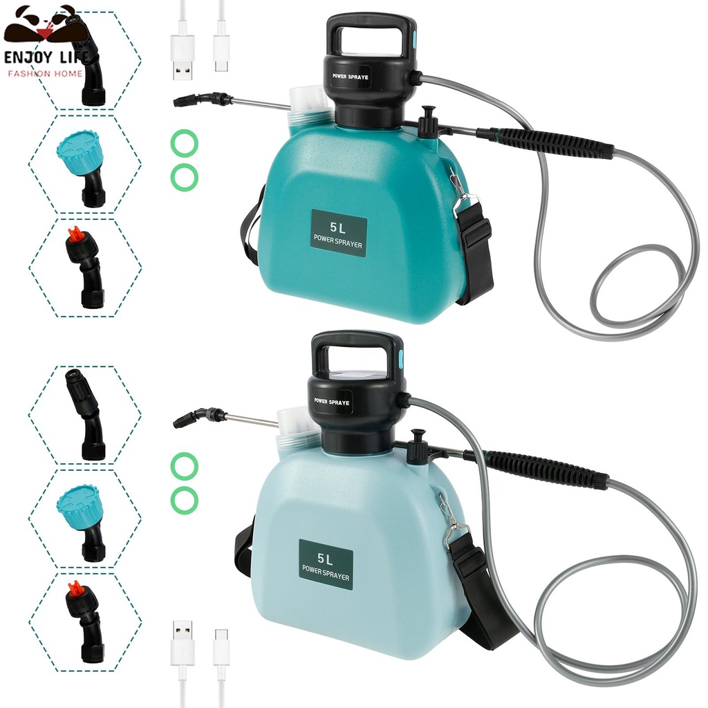 電動植物噴霧器 5L 2000mAh 可充電植物噴霧器可調節噴水器帶 3 個噴嘴 SHOPSBC2284