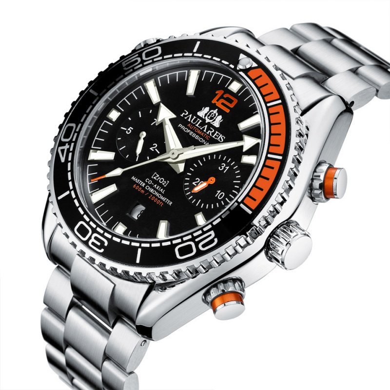 PAULAREIS 手錶 OM05 全自動機械 夜光 實心鋼帶 多功能 男士手錶 AUTOMATIC WATCH