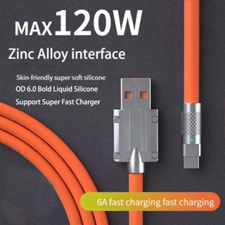 超級快速充電器電纜 6A 120W C 型微型 USB 手機 LED 充電數據線 hp 手機鋅合金線電纜適用於 Andr