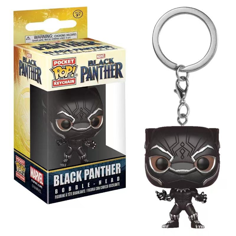 <可用> Pop Funko Marvel 黑豹鑰匙圈黑豹騎士崛起動漫公仔娃娃吊墜