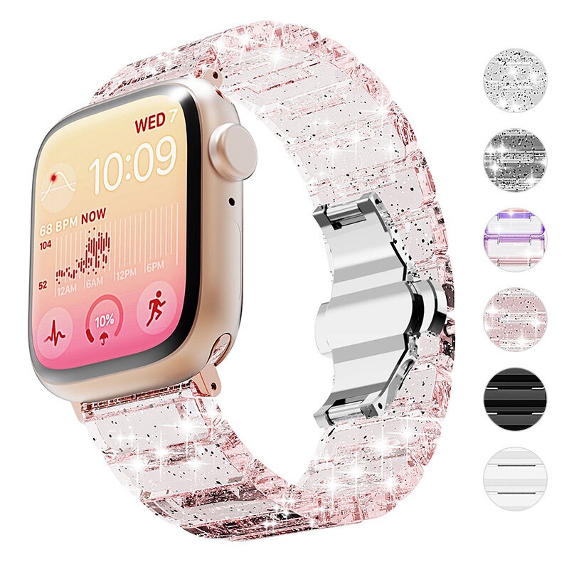 Pc錶帶圓形透明腕帶適用於apple Watch系列8 7 6超49mm 45mm iwatch 5 4 3 se 2
