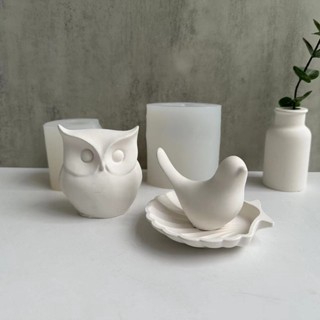 貓頭鷹 簡約小鳥 矽膠模具 香薰蠟燭模具 小鳥石膏擺件模具