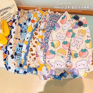 【BXH】90-140CM 兒童防蚊褲 女童防蚊褲 夏季新款女童卡通印花寬鬆百搭防蚊褲 女童薄長褲