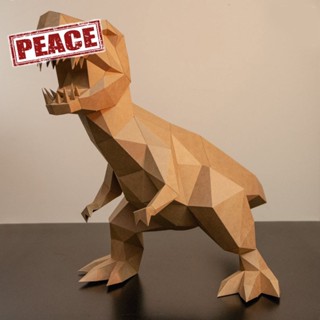 NEW-PEACE-侏羅紀霸王龍恐龍3D歐美創意動物紙模擺件DIY精緻手工製作材料包661962634886