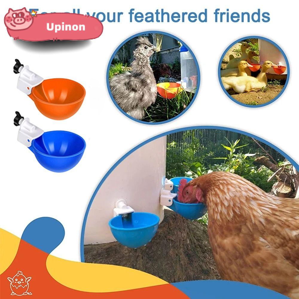 Upinon 4PCS 自動雞餵水器、自動家禽套件飲水杯、專業飲水碗餵食澆水用品,適用於小雞鴨鵝