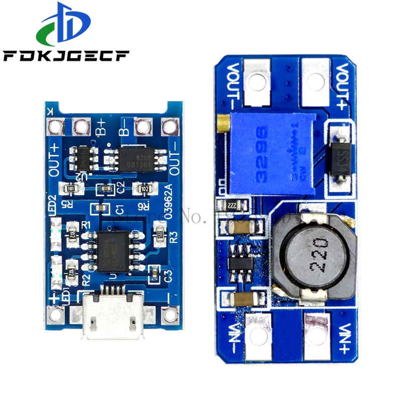 Micro USB 5V 1A 18650 TP4056 鋰電池充電器模塊充電板帶保護+MT3608 2A DC-DC升