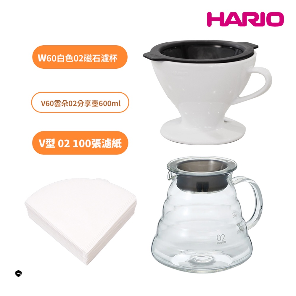 【HARIO】日本製 W60磁石濾杯 (1~4人份) [ PDC-02-W ] 陶瓷濾杯/有田燒【MOUS官方旗艦店】