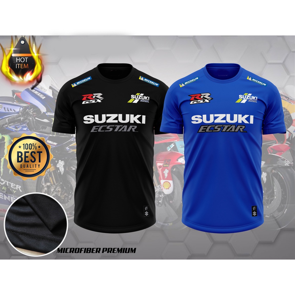 超細纖維 QualityBaju Motor Sport Suzuki Racing Team T 恤圖案 T 恤