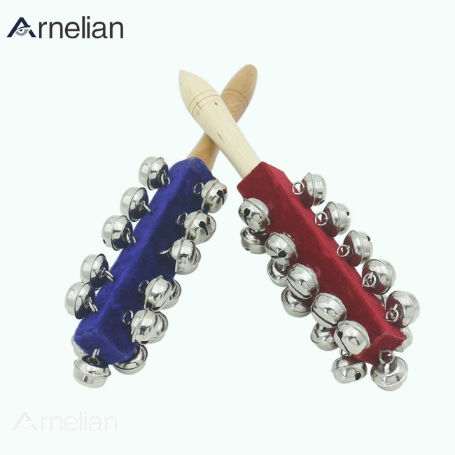 Arnelian法蘭絨21鈴手搖鈴棒鈴打擊樂器音樂玩具木製早教樂器
