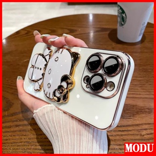 XIAOMI Modu 外殼 6D 豪華可愛卡通貓化妝鏡支架保護套適用於小米 POCO F3 M3 X3 NFC X4