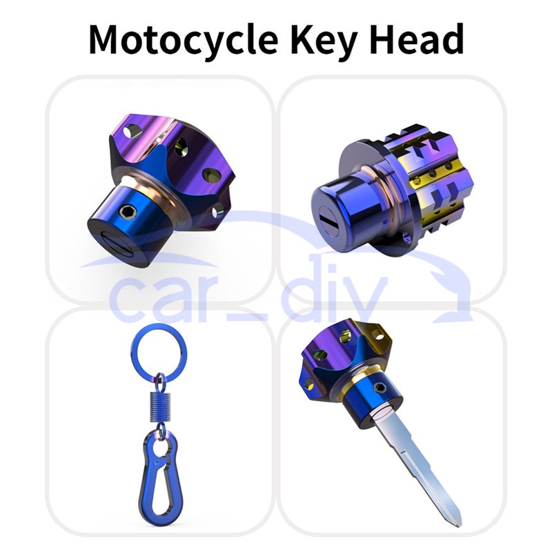 鈦合金摩托車鑰匙頭通用豪華改裝鑰匙扣帶鑰匙扣適合摩托車鎖配件改裝