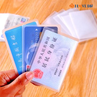 10 件透明磨砂身份證銀行卡套/PVC 防水信用卡夾/旅行票保護袋