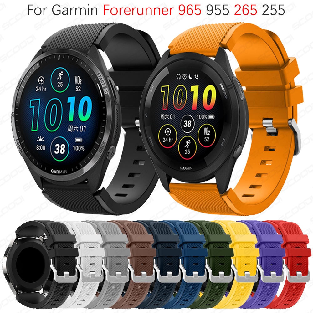 運動彩色矽膠錶帶適用於Garmin Forerunner 965 955 265 255智能手錶錶帶