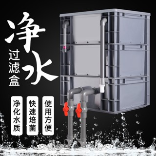 【免運#熱賣】魚池過濾盒 過濾器 滴流盒 魚缸過濾器過濾盒外接周轉箱過濾箱養魚魚池水上置自製滴流盒 diy