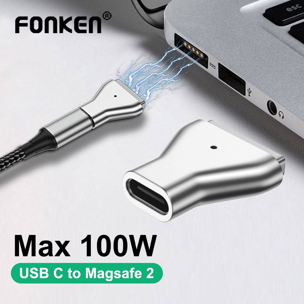 Fonken 磁性 USB C 適配器 C 型轉 Magsafe 2 連接器 C 型充電轉接頭
