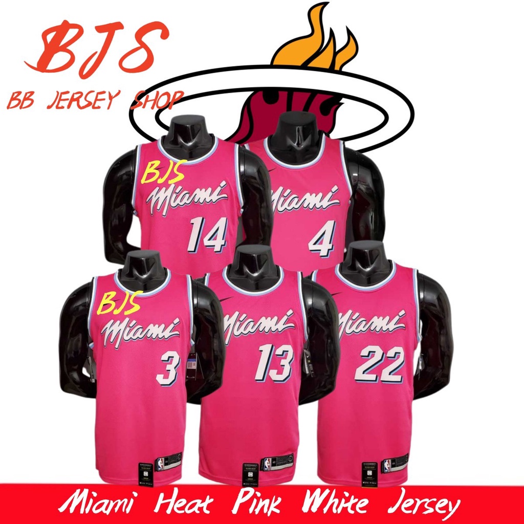 [BJS]No.3WADE 邁阿密熱火粉色白色球衣籃球球衣