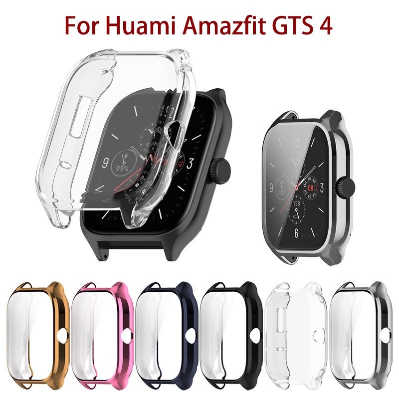 適用於華米 Amazfit GTS 4 智能手錶的軟 TPU 保護殼電鍍屏幕保護膜