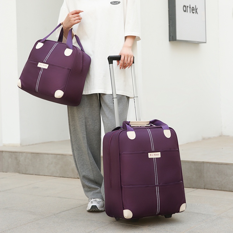 【電子發票】拉桿包 旅行包 男女手提行李袋 拉帆布子母包 輕便拉桿箱包
