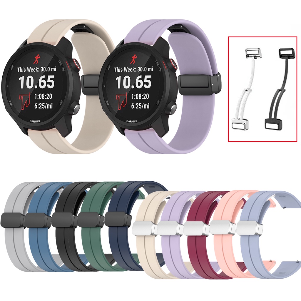 Garmin 先行者矽膠磁扣錶帶 245 245M 645 645M 158 55 Vivoactive 3 音樂元素軟