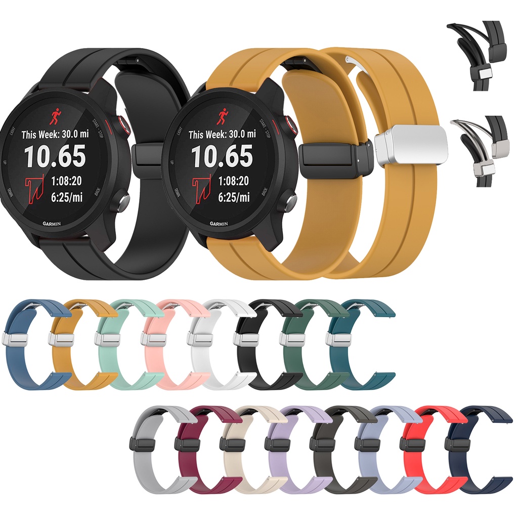 佳明Garmin Vivoactive 3 磁吸扣錶帶 Forerunner 645 245 55 運動矽膠錶帶