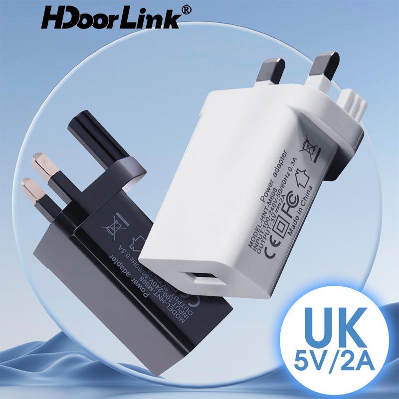 Hdoorlink 5V/2A 英國充電器旅行牆適配器轉換器插座英國電源插頭 USB 5V/1A 英國充電器適用於 An