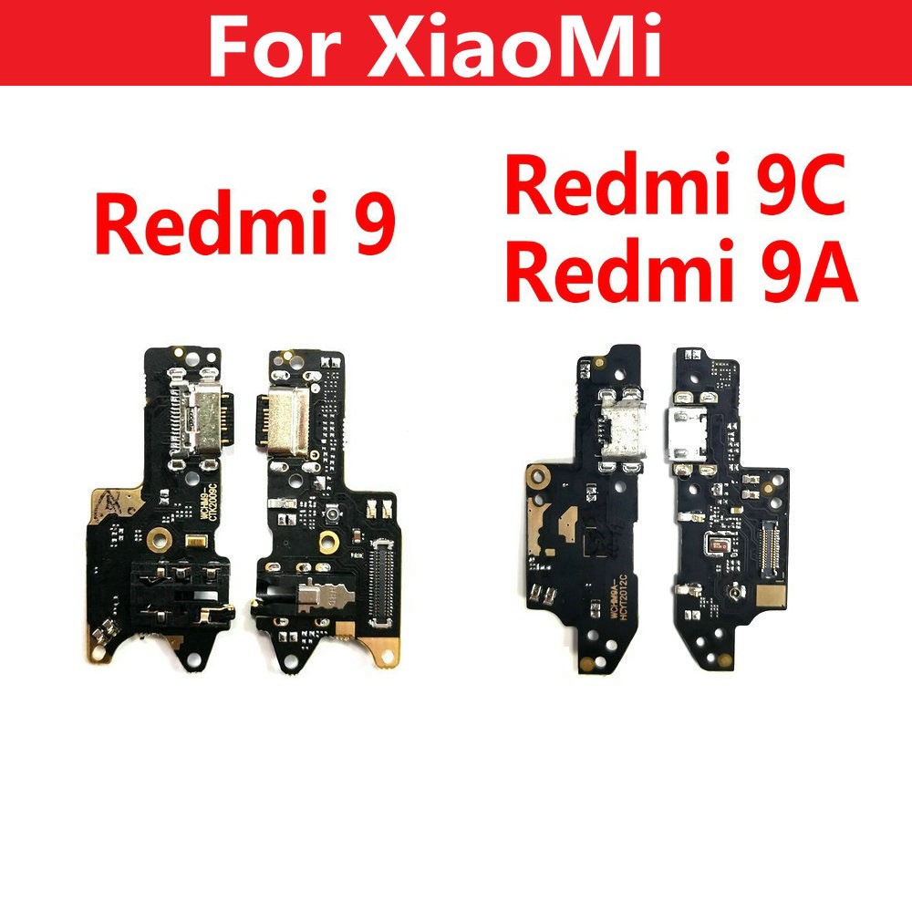 XIAOMI Usb 充電底座端口插座插孔插頭連接器充電板帶麥克風排線適用於小米 Redmi 9 9C 9A