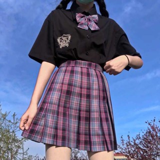 【HOT 本舖】S-XL jk襯衫 女學生韓版寬鬆短袖夏季DK制服 上衣 寬鬆百搭日系黑色BF情侶