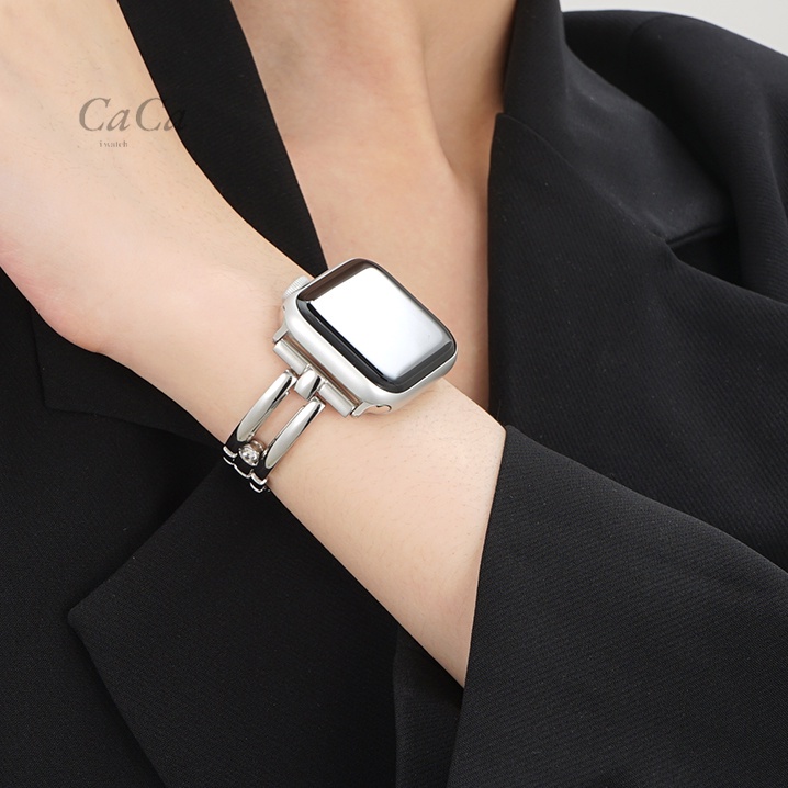 Apple Watch 小眾鏈式錶帶 女士錶帶 金不鏽鋼錶帶S8 S6 S7 SE 41mm 40mm 44mm 45