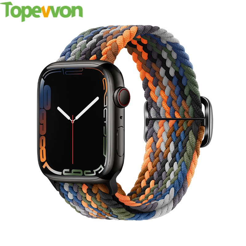 適用於 Applewatch iWatch 7 6 5 4 38 40 41 42 44 毫米尼龍針織錶帶 Apple
