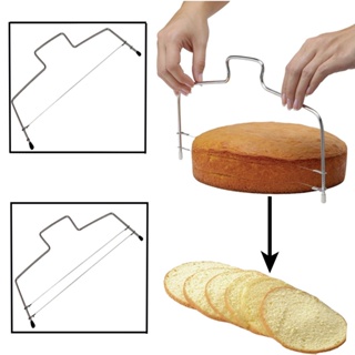 雙線蛋糕切割切片機可調節不銹鋼絲蛋糕切片機麵包分割器廚房配件蛋糕烘焙工具