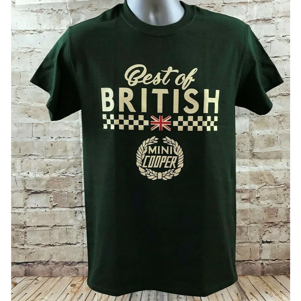 男士 T 恤時尚男士棉質圓領短襯衫 Best Of British Mini Cooper 綠色 T 恤 By Vaga