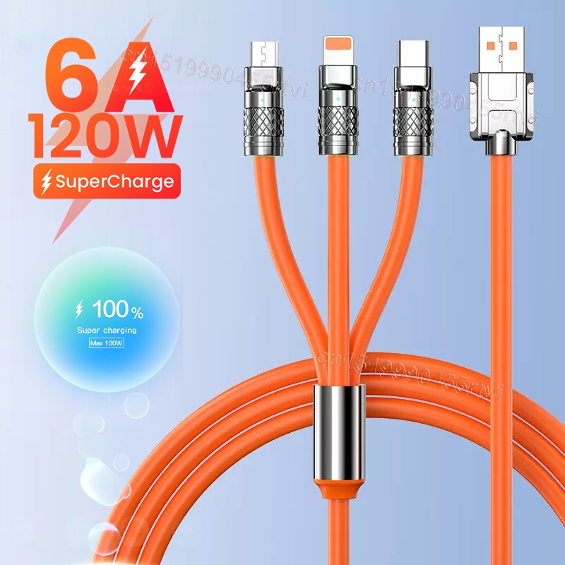 XIAOMI SAMSUNG 6a 120W 3in1 2in1 USB 快速充電器電纜適用於 iPhone 14 Mi