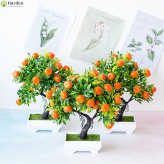人造植物塑料花假盆栽水果橙樹家庭辦公室裝飾新