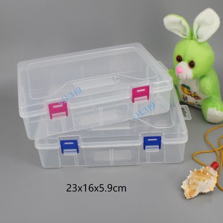 購滿199出貨 台灣熱銷 大號透明塑料空盒 長方形有蓋零件盒 電子元件工具收納盒 口罩存儲盒