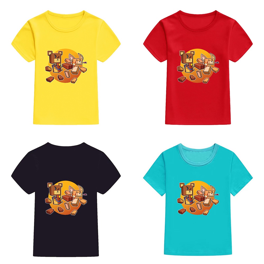 Haoyuan Super Bear Adventure Fennec T 恤 T 恤休閒短袖寬鬆中性青少年 T 恤上衣