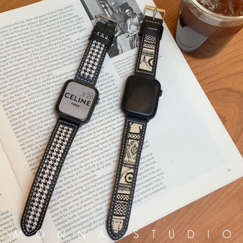 Redmi Watch 3 / 紅米手錶3 錶帶 小米手錶超值版 帆布皮革幾何圖案錶帶 小米紅米智能手錶替換腕帶 新款