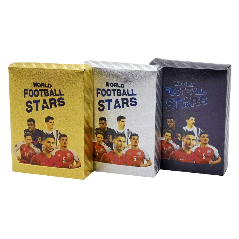 54 件裝足球明星金卡銀黑色英超聯賽 LLORIS RONALDO KANTE 足球運動員卡英文版遊戲合集
