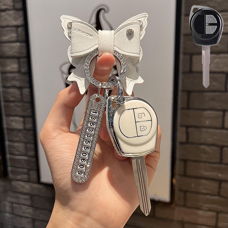 Suzuki Swift Otto Jimny Tianyu SX4 Bow 矽膠TPU汽車鑰匙套蓋鑰匙圈鑰匙扣
