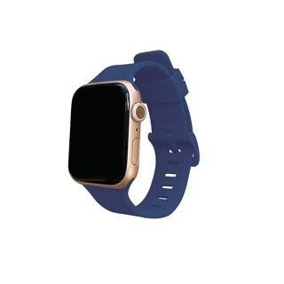 Beson Apple Watch 42/44/45mm風尚直紋矽膠錶帶/ 午夜藍 eslite誠品