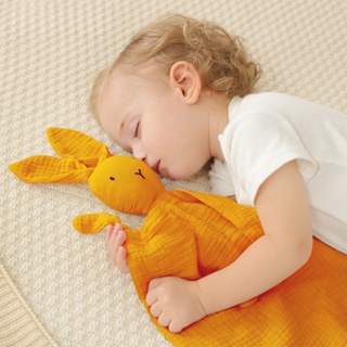 嬰兒棉紗布安撫巾、嬰兒睡眠伴侶娃娃、兔子安撫手帕安撫巾