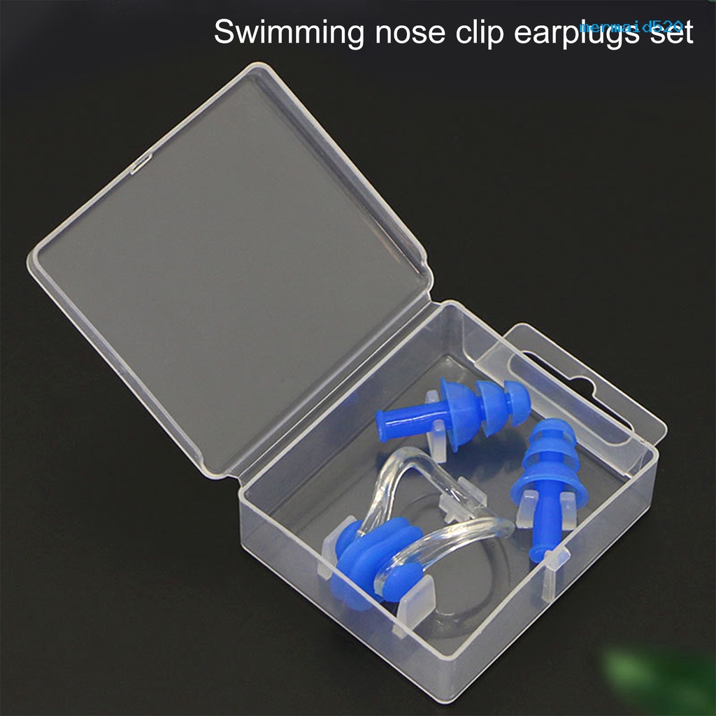 【泳具】發耳塞鼻夾矽膠盒裝鼻夾耳塞套裝游泳裝備用品兒童成人 防水