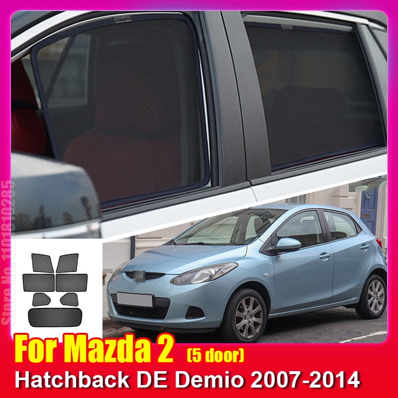 MAZDA 適用於馬自達 2 掀背車 DE Demio 2007-2014 5 門車窗遮陽罩前擋風玻璃後側窗簾遮陽板