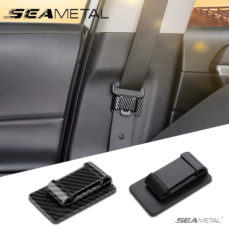 SEAMETAL汽車安全帶夾 ABS 安全帶調節器汽車座椅扣套汽車安全帶停止按鈕夾緊固件固定器