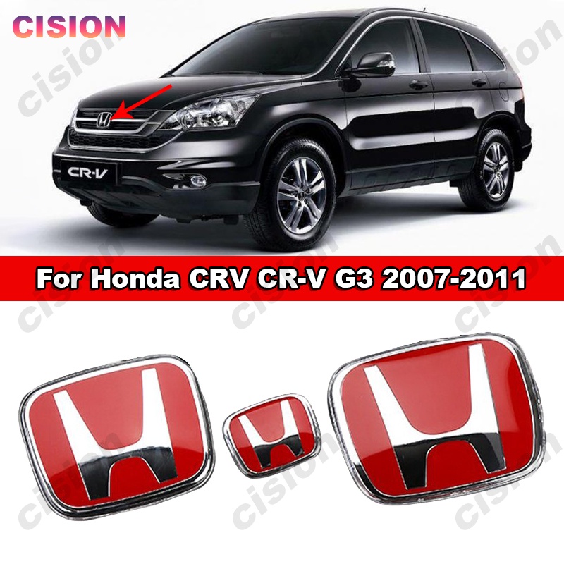 HONDA 適用於本田 CRV CR-V 2007-2011 G3 亞克力本田紅三維標誌前後方向盤標誌框架面板蓋裝飾徽章