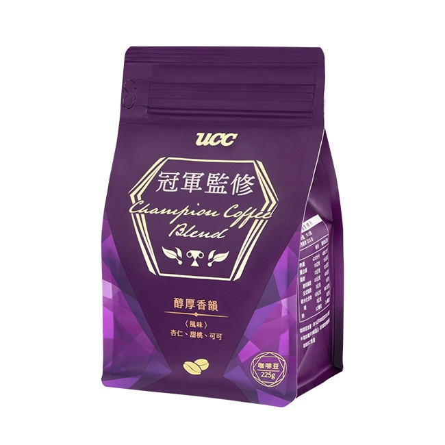 UCC 冠軍監修醇厚香韻咖啡豆225g/包