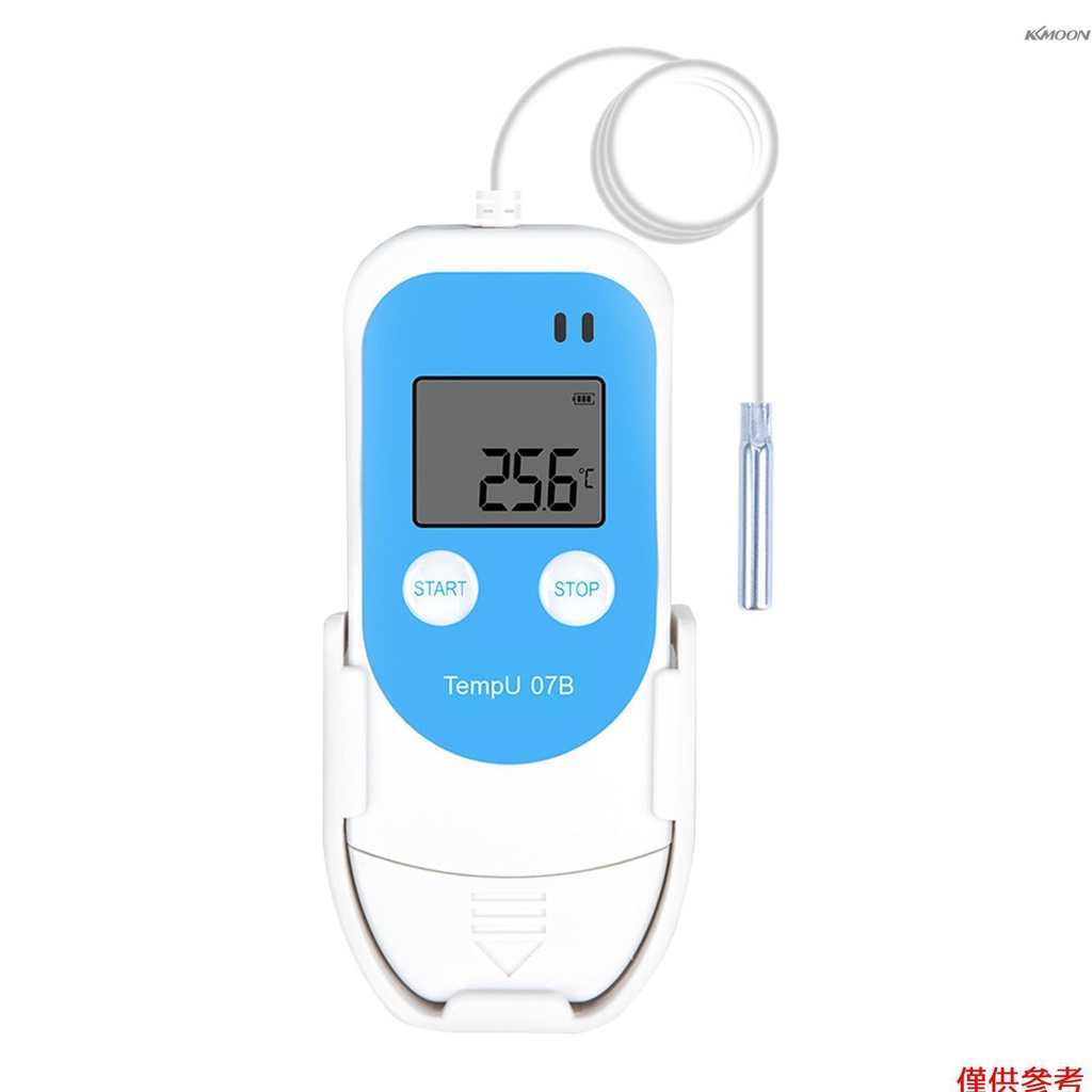 KKmoon TZ-TempU7B 溫度濕度記錄儀 重複使用溫度濕度記錄儀 PDF溫度記錄儀 白色+藍色帶鈕扣