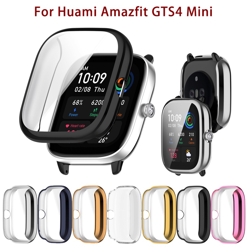 適用於華米 Amazfit GTS4 迷你智能手錶的軟 TPU 保護殼電鍍屏幕保護膜