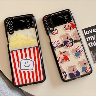 SAMSUNG Popcorn Bear Casetify 透明手機殼適用於三星 Galaxy Z Flip 3 4 5